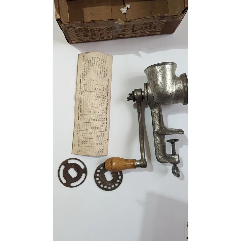 Vintage‎ Climax 51 Food Meat Chopper Universal Union Mfg Co No 1551 Box Manual